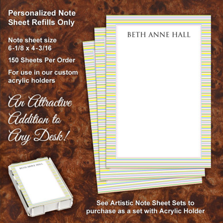 Pastel Stripes Note Sheet Refill