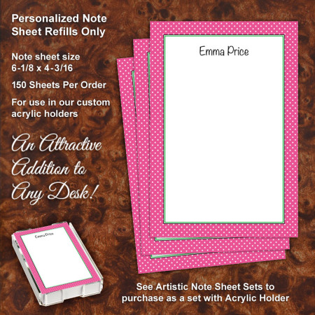 Magenta Polka Dots Note Sheet Refill