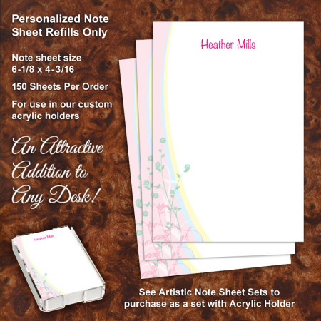 Swirl Flowers Note Sheet Refill