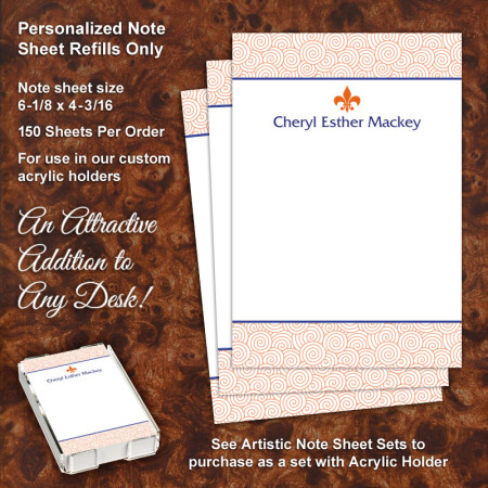 Fleur de Lis Note Sheet Refill