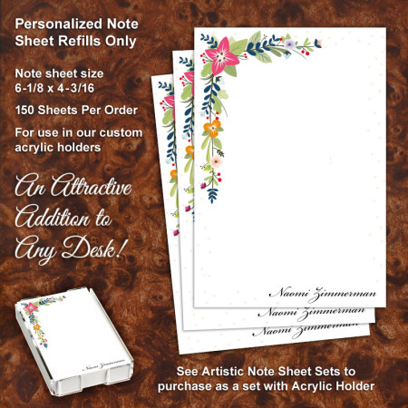 Floral Corners Note Sheet Refill