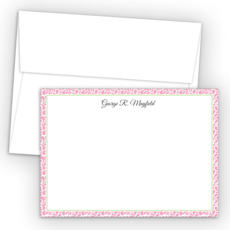 Pink Paisley Correspondence Cards 