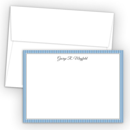 Blue Stripes Correspondence Cards 