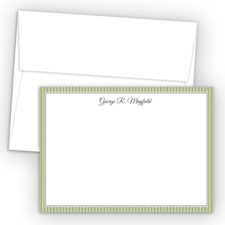 Green Stripes Correspondence Cards 