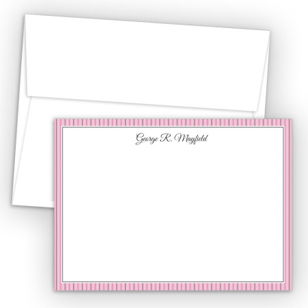 Pink Stripes Correspondence Cards 