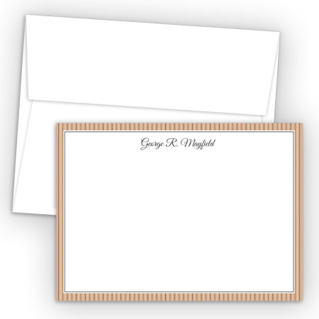 Tan Stripes Correspondence Cards 