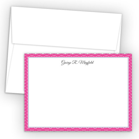 Magenta Woodblock Correspondence Cards 