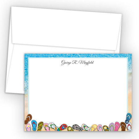 Beach Flip Flops Correspondence Cards 