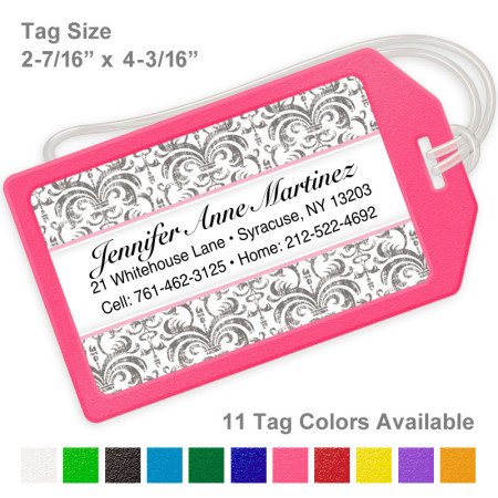 Ancient Motif Pink Luggage Tag