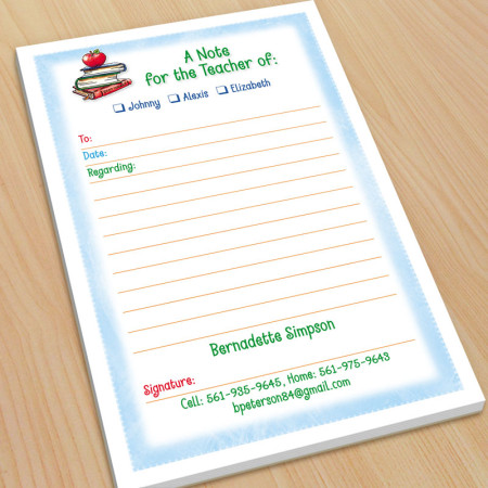 Apple School Books Excuse Pad