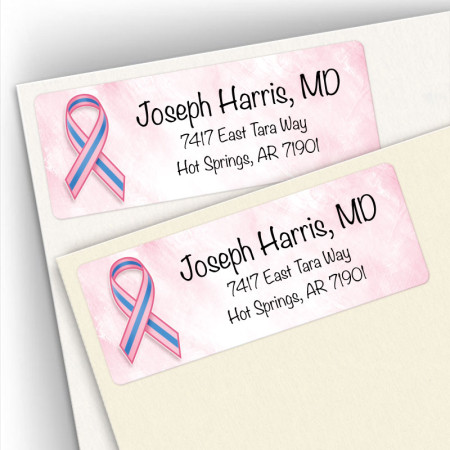 Awareness Ribbon Male Breast Cancer Address Labels