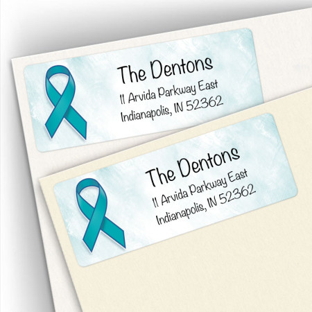 Awareness Ribbon Ovarian Cancer Address Labels