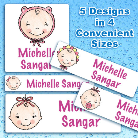 Baby Girls Waterproof Name Labels For Kids