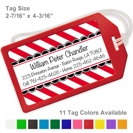Baby Stripes Red Luggage Tag
