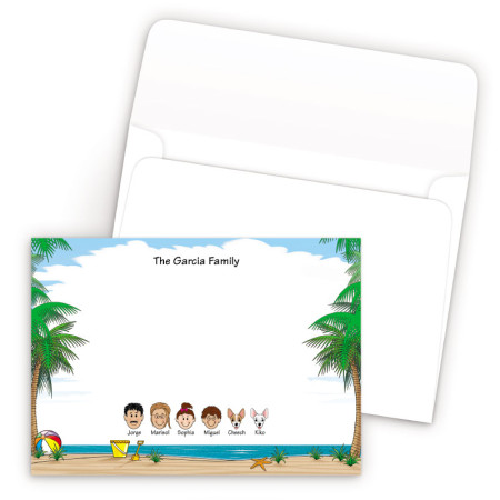 Beach Bordered Family Correspondence Card
