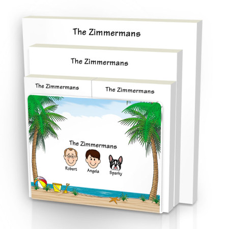 Beach Family Note Pad Set & Acrylic Holder