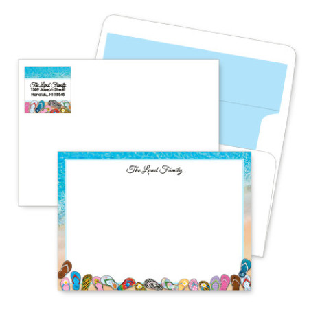 Beach Flip Flops Artistic Correspondence Card Ensembles