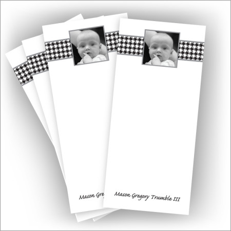 Black Houndstooth Photo Pads - 3.5" x 8"