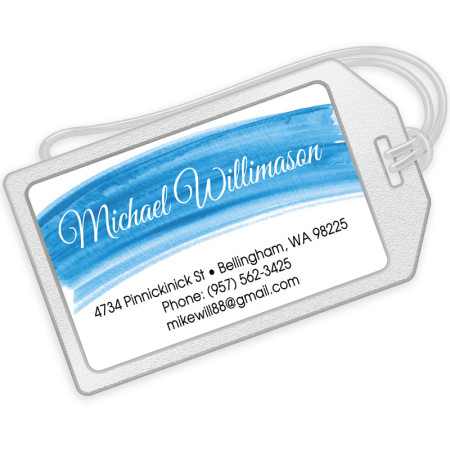 Blue Watercolor Luggage Tags