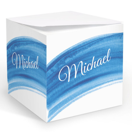 Blue Watercolor Memo Cube