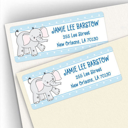 Boy Elephant Address Labels