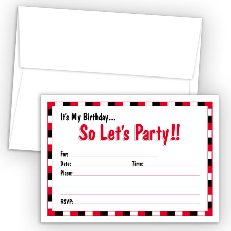 Boy Generic Fill-In Birthday Party Invitations