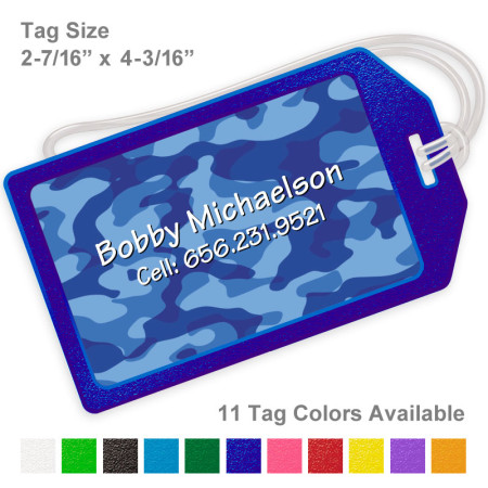 Camo Blue Luggage Tag