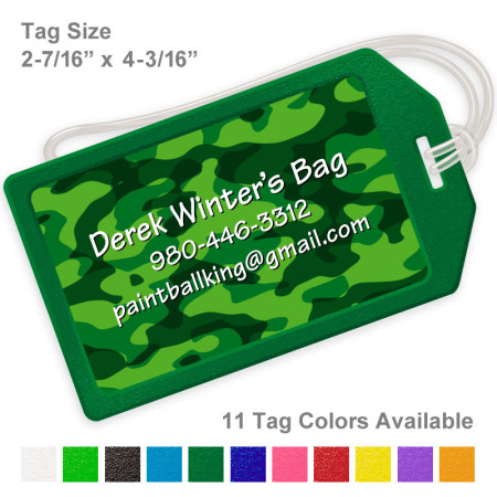 Camo Green Luggage Tag