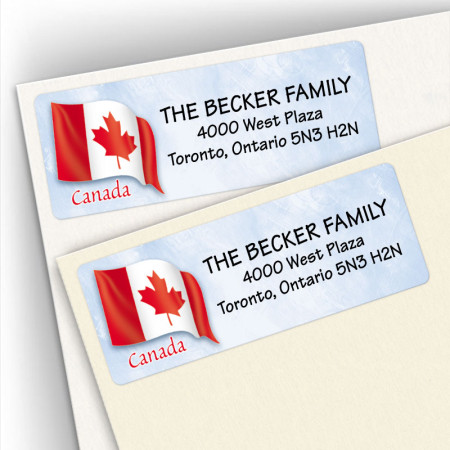 Canadian Flag Address Labels