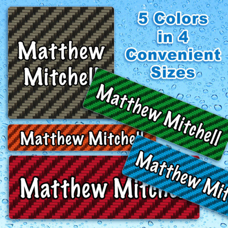 Carbon Fiber Waterproof Name Labels For Kids