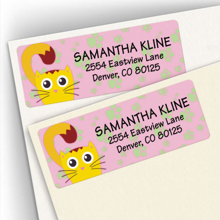 Cat Happy Address Labels