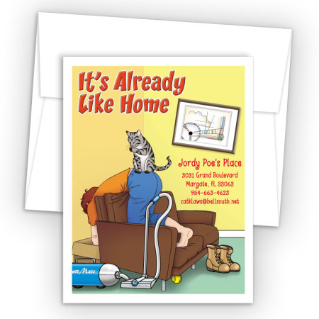 Cat On Butt Moving Card