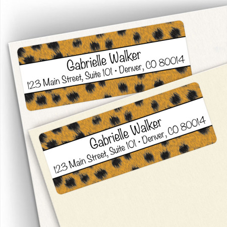 Cheetah Pattern Address Labels