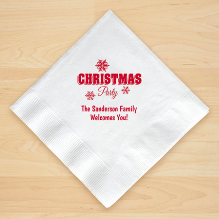 Christmas Napkin Design 11 Personalized Christmas Beverage Napkins
