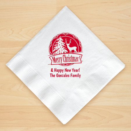 Christmas Napkin Design 14 Personalized Christmas Beverage Napkins
