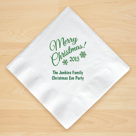 Christmas Napkin Design 16 Personalized Christmas Beverage Napkins
