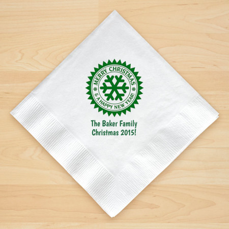 Christmas Napkin Design 19 Personalized Christmas Beverage Napkins
