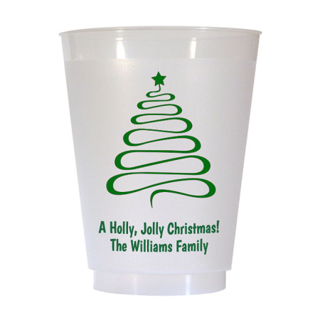 Christmas Tree Design 10 16 oz Personalized Christmas Party Cups