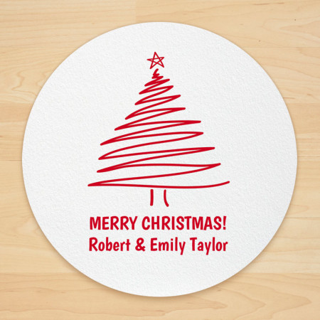 Christmas Tree Design 2 Personalized Christmas Coasters