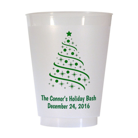 Christmas Tree Design 4 16 oz Personalized Christmas Party Cups