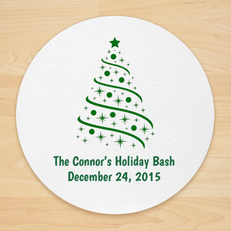 Christmas Tree Design 4 Personalized Christmas Coasters