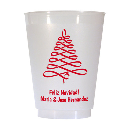 Christmas Tree Design 8 16 oz Personalized Christmas Party Cups