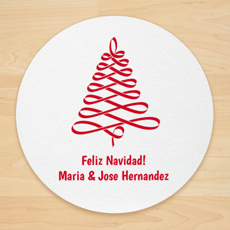Christmas Tree Design 8 Personalized Christmas Coasters