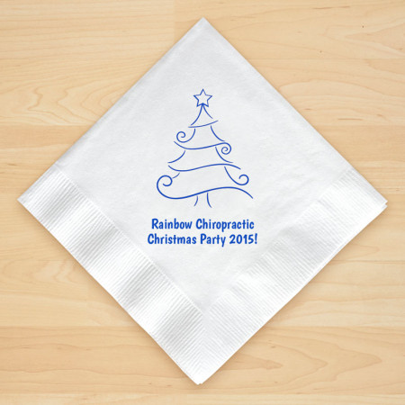 Christmas Tree Design 9 Personalized Christmas Beverage Napkins