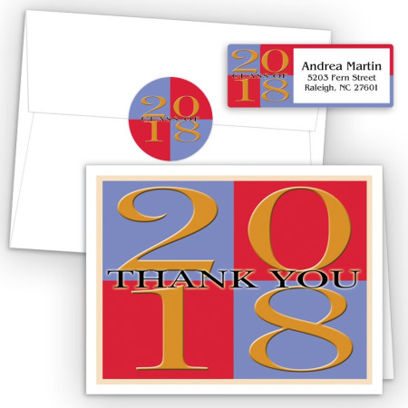 Color Squares Thank You Card Package