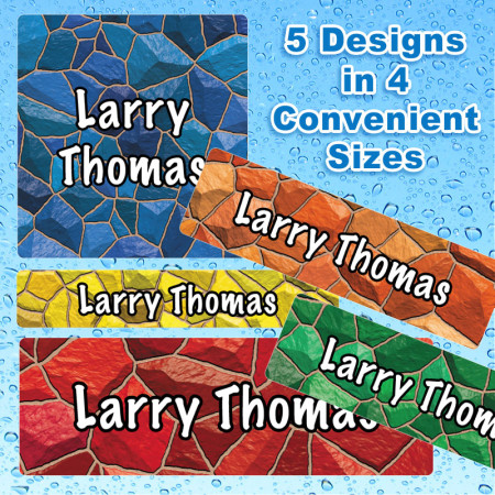 Color Stones Waterproof Name Labels For Kids