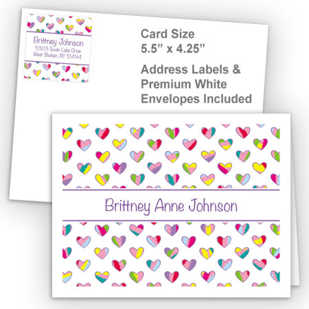 Colorful Hearts Thank You Card Package