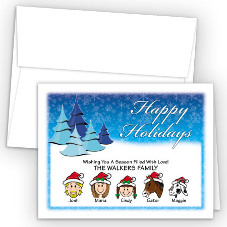 Cool Trees Happy Holiday Fold Note