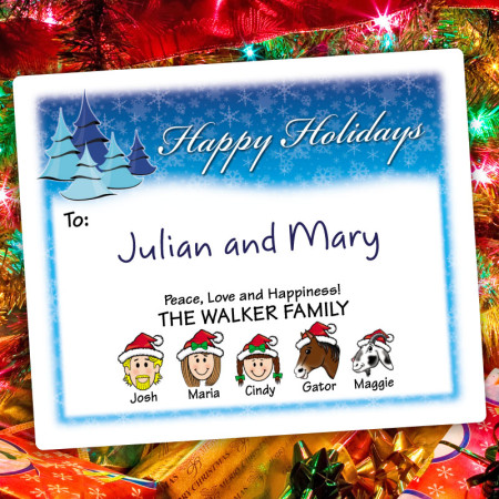 Cool Trees Holiday Gift Label