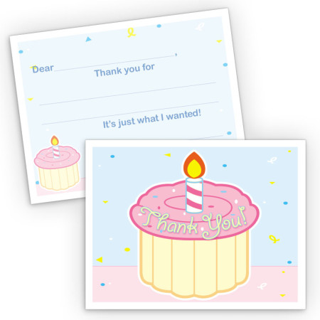 Cupcake Fill-In Thank You Cards